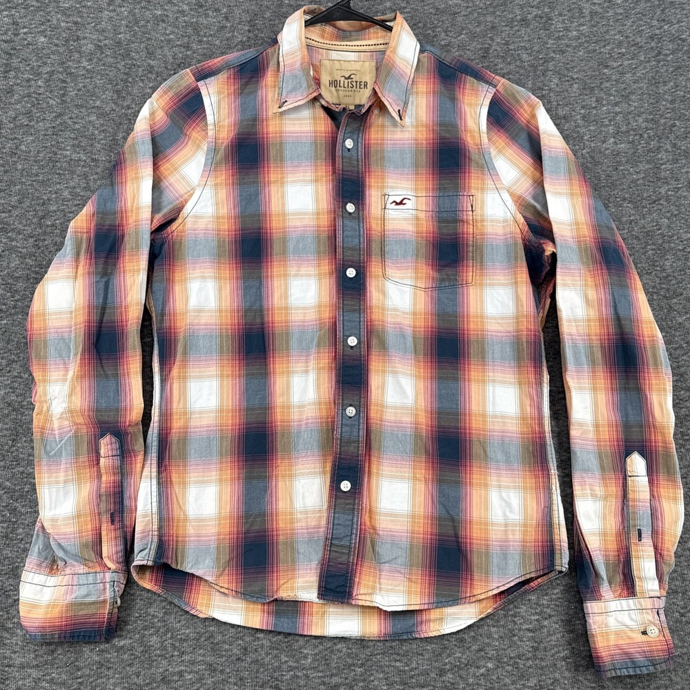 Hollister California Mens Shirt Size XL Multicolor Plaid Button Up Long Sleeve